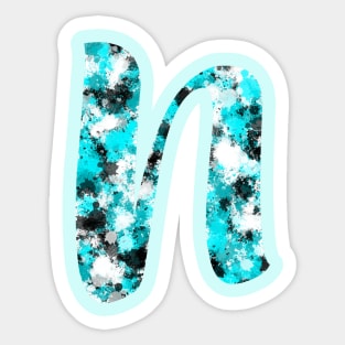 Paint Splash Letter N Sticker